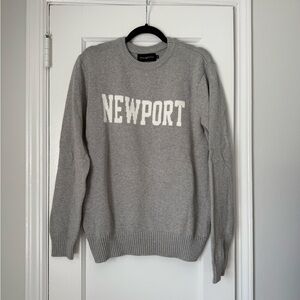 Newport Crewneck Sweater - Gray/White